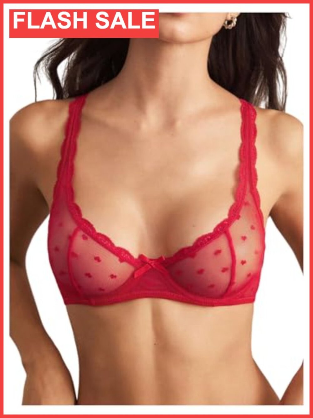 Sexy Triangle Bralette Floral Lace Bow Wireless No Padded Bra